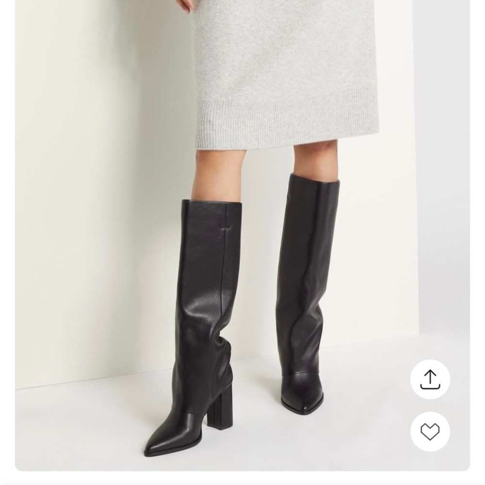 US 7 Steve Madden Black Knee High Blanco Boots